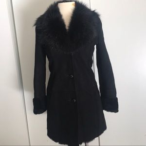 Brand New 💯 suede leather fur coat 🧥